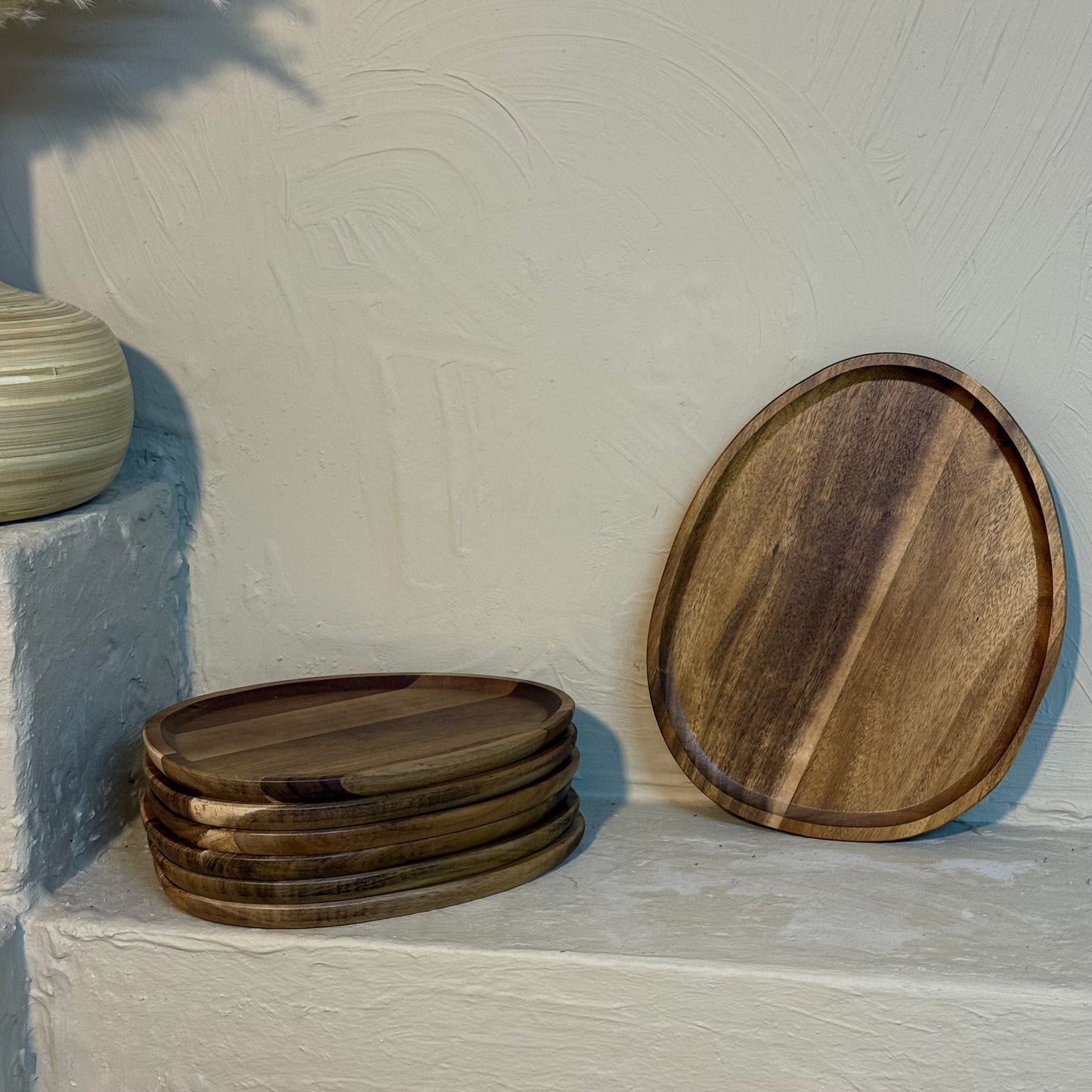 Milay Akasya Ağacı Oval Sunumluk Kahvaltılık Seti 7 Parça KOD:182