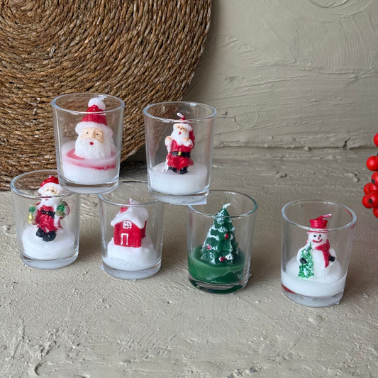 Tutku Cam Bardak Noel Mum Seti 6 Adet KOD:40987