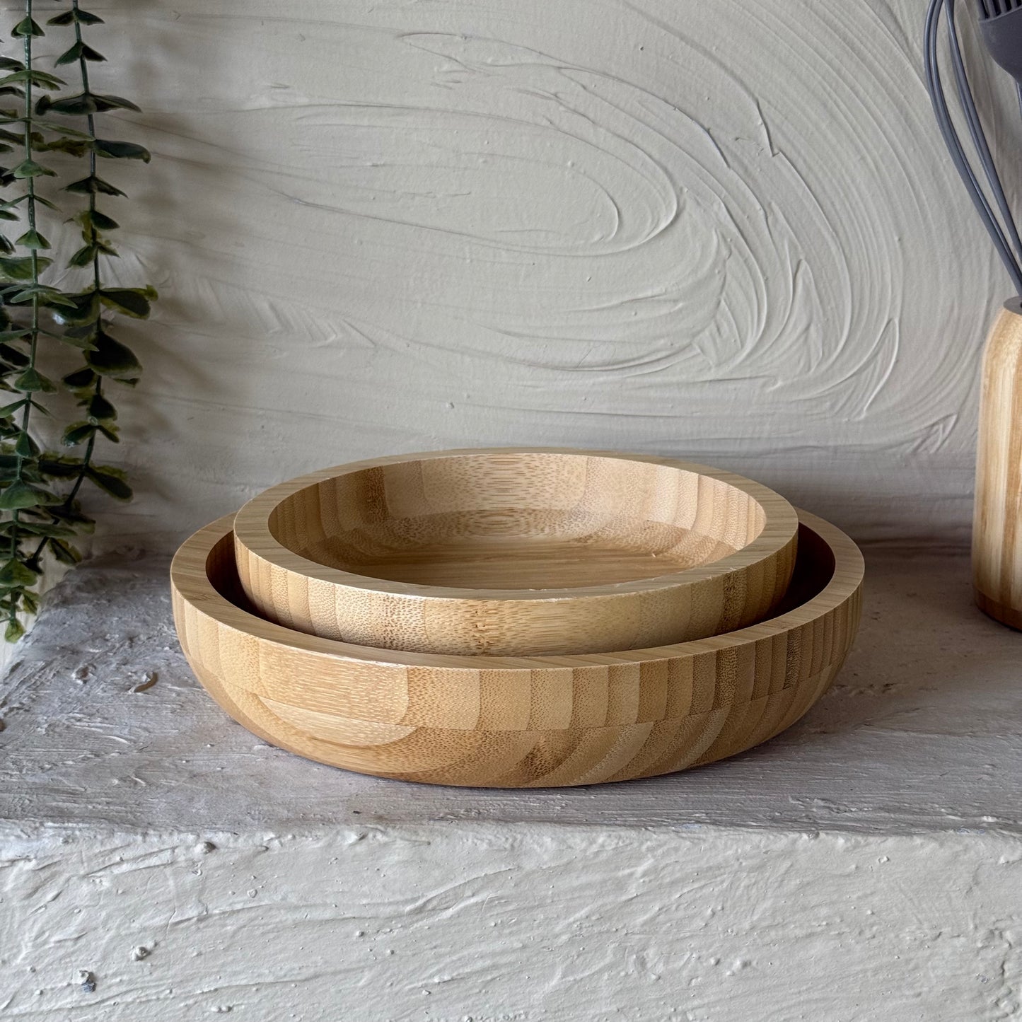 Tutku Bambu Yuvarlak İki Boy Sunumluk 18 cm, 22 cm KOD:41203-02