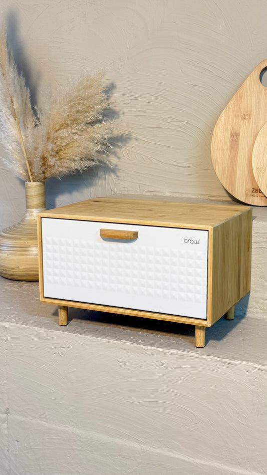 Thalia Bambu Ayaklı Ekmeklik Kutusu Krem