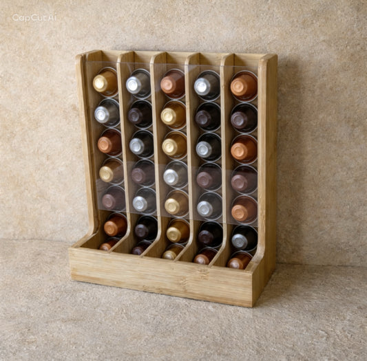 SVR Bambu 5 Bölmeli Kahve Kapsül Standı KOD:97271