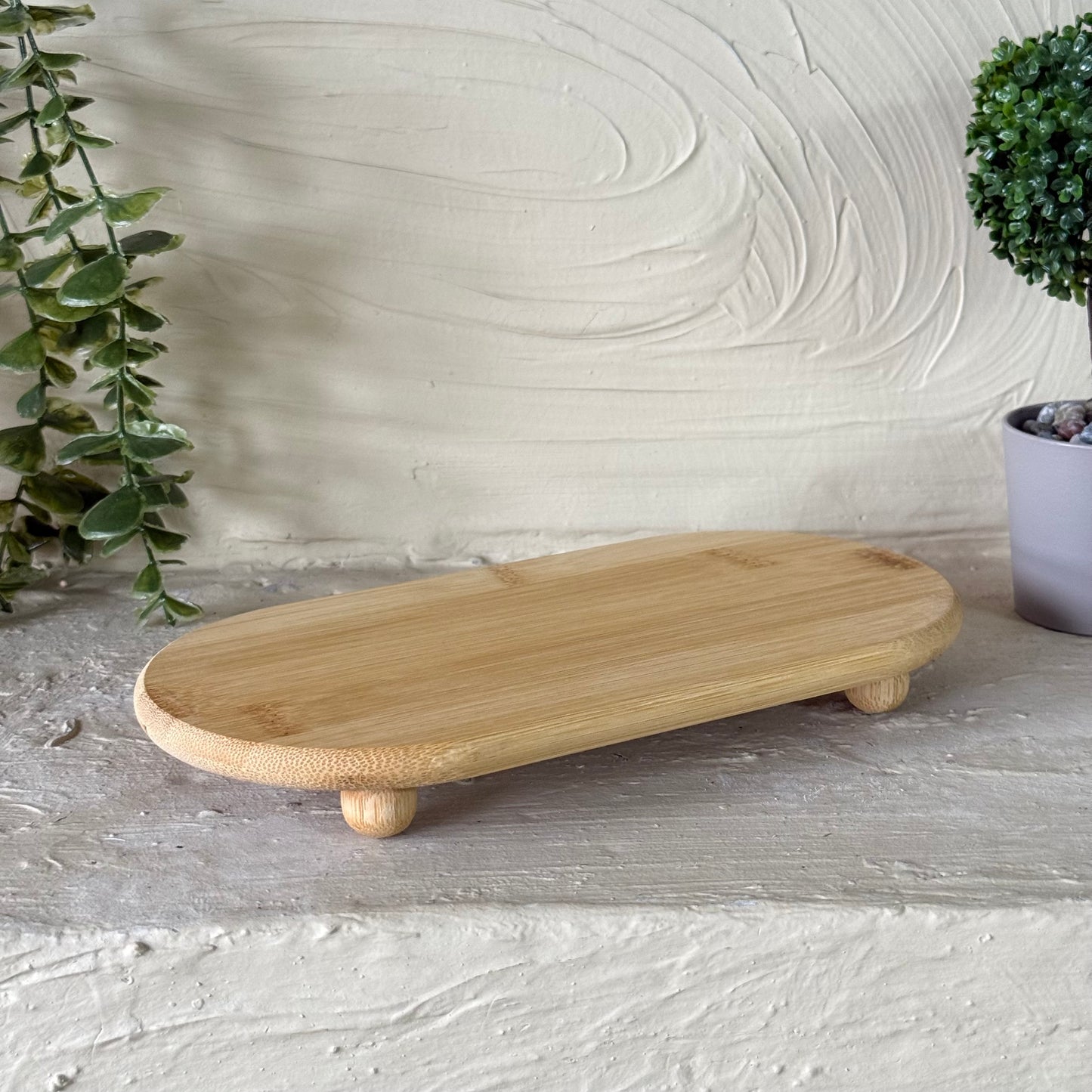 Molino Top Ayaklı Oval Bambu Sunumluk