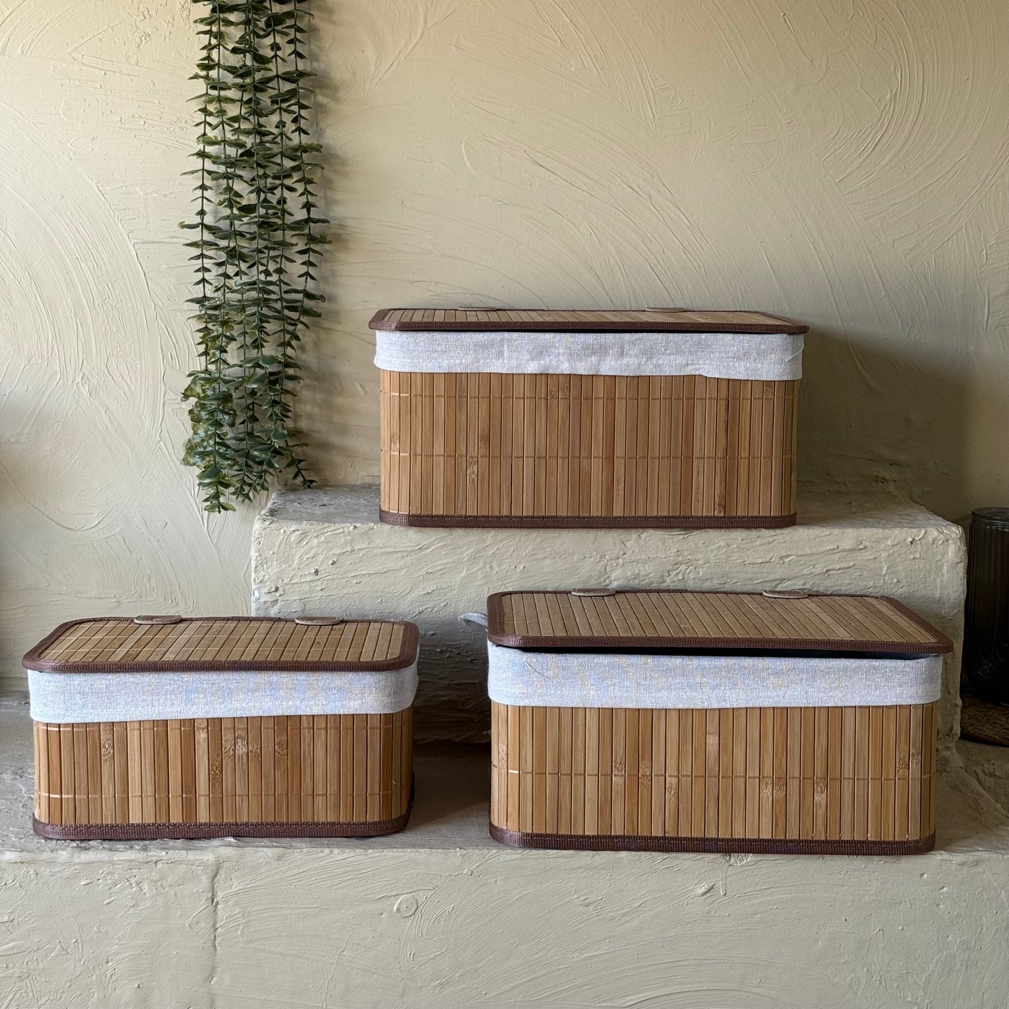 Buenally Bambu 3 Boy Kapaklı Dikdörtgen Organizer Seti KOD:66224