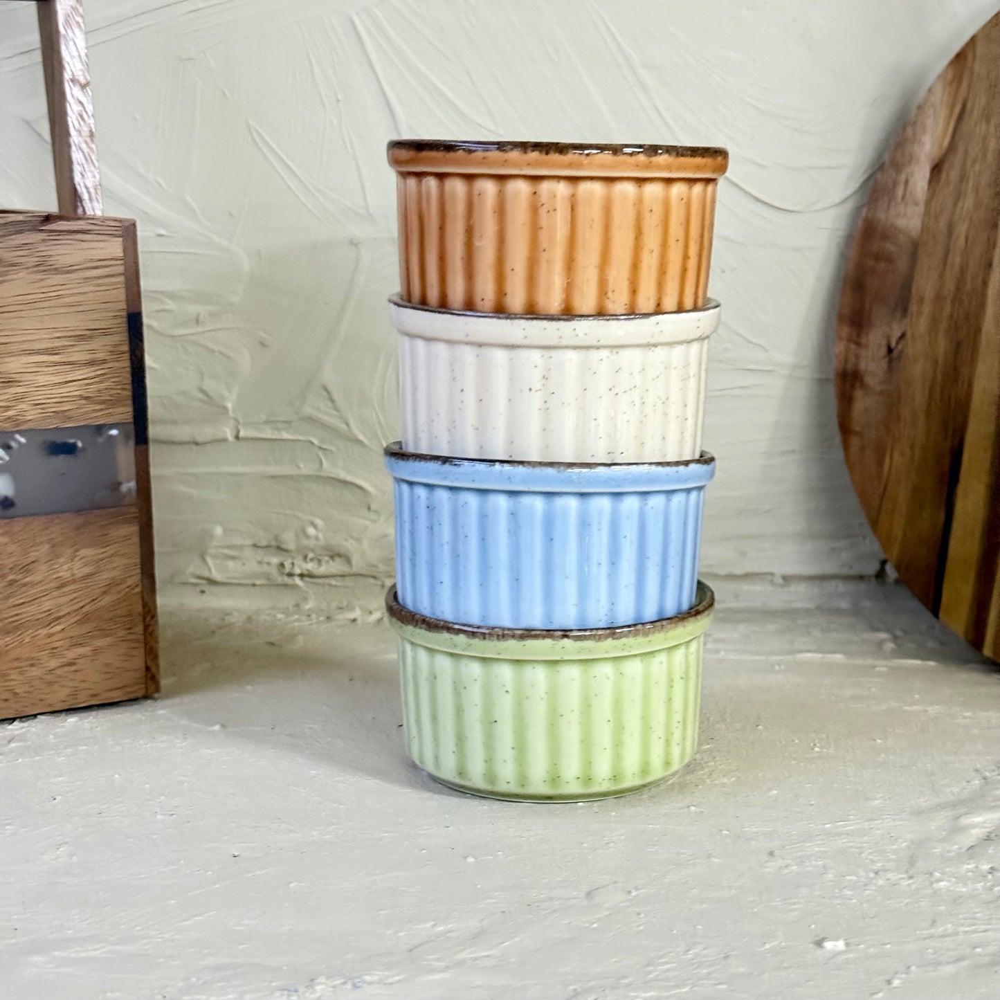 Porline Hitit Serisi 4'Lü Yuvarlak Sufle Renkli 10 cm KOD:1291