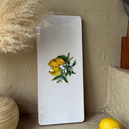 Selin Dikdörtgen Sunumluk Limon Desenli Büyük Boy KOD:HSL-01
