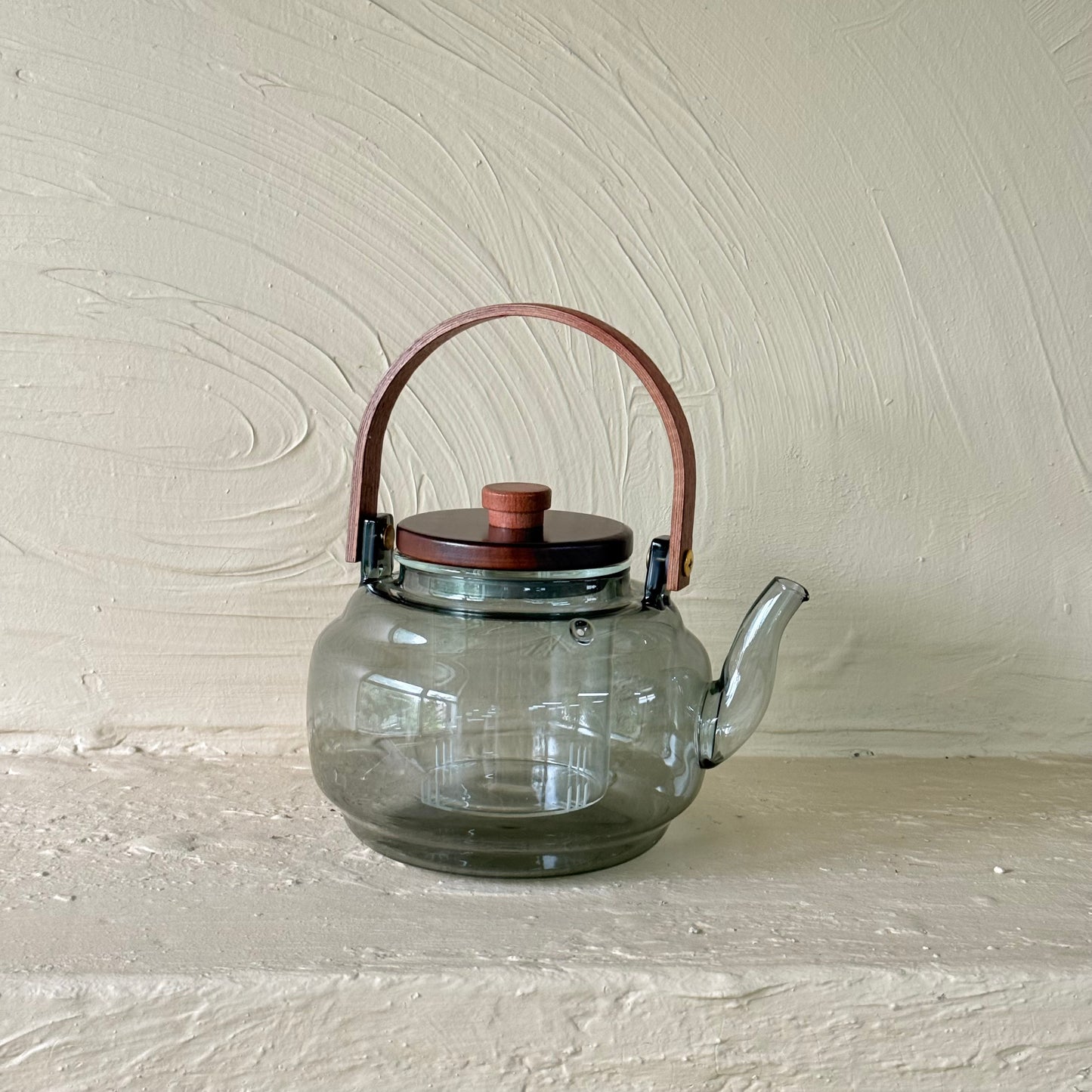 Buenos Borosilikat Cam Düz Model Akasya Ağacı Kapaklı Demlik KOD:16992-2