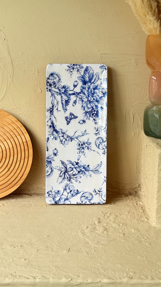 Selin Dikdörtgen Sunumluk Mavi Desenli Büyük Boy KOD:HSL-14