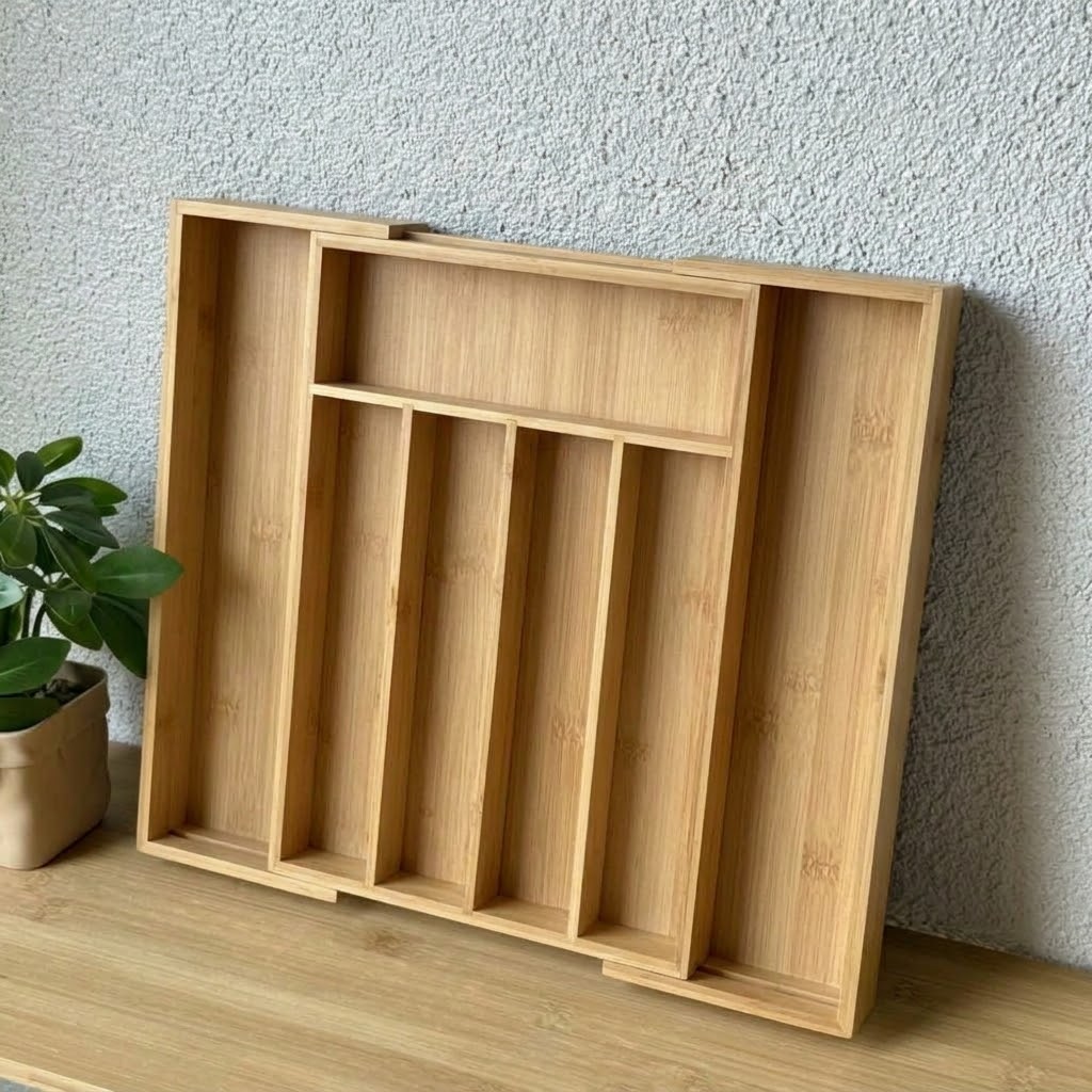 Açılır Kapanır Bambu Çekmece İçi Kaşıklık Erk-1019