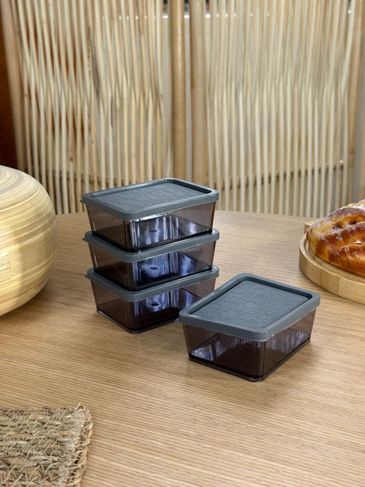 Bonbon 4 Parça Saklama Kabı Set Gri
