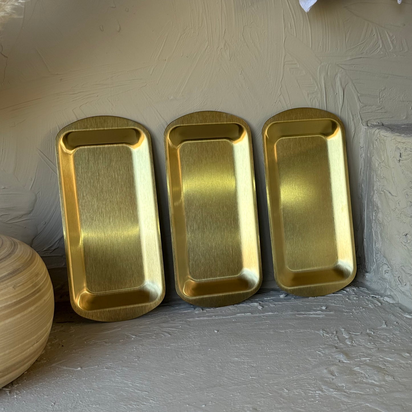 Vadi Dikdörtgen Gold Sunumluk Kahvaltılık 3 Parça KOD:8806