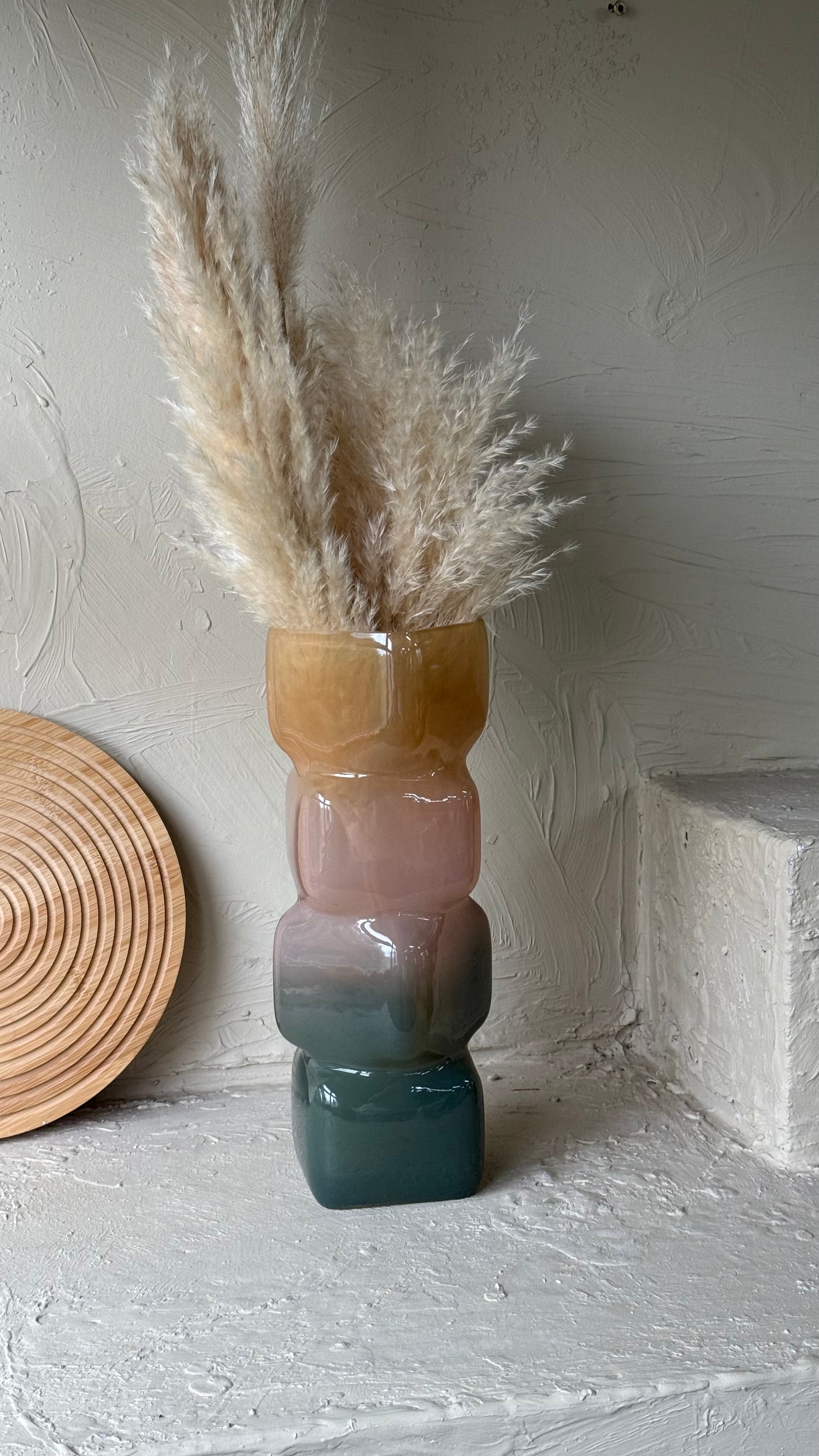 Selina Modern Cam Vazo Kahve Rengi Büyük Boy KOD:CH-341