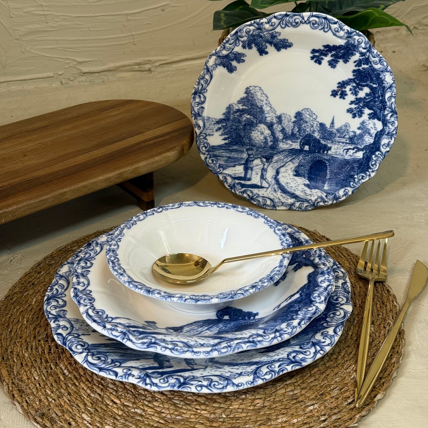 Porser Porselen 24 Parça Yemek Takımı 6 Kişilik Mavi KOD:MARVAİL-30402-4