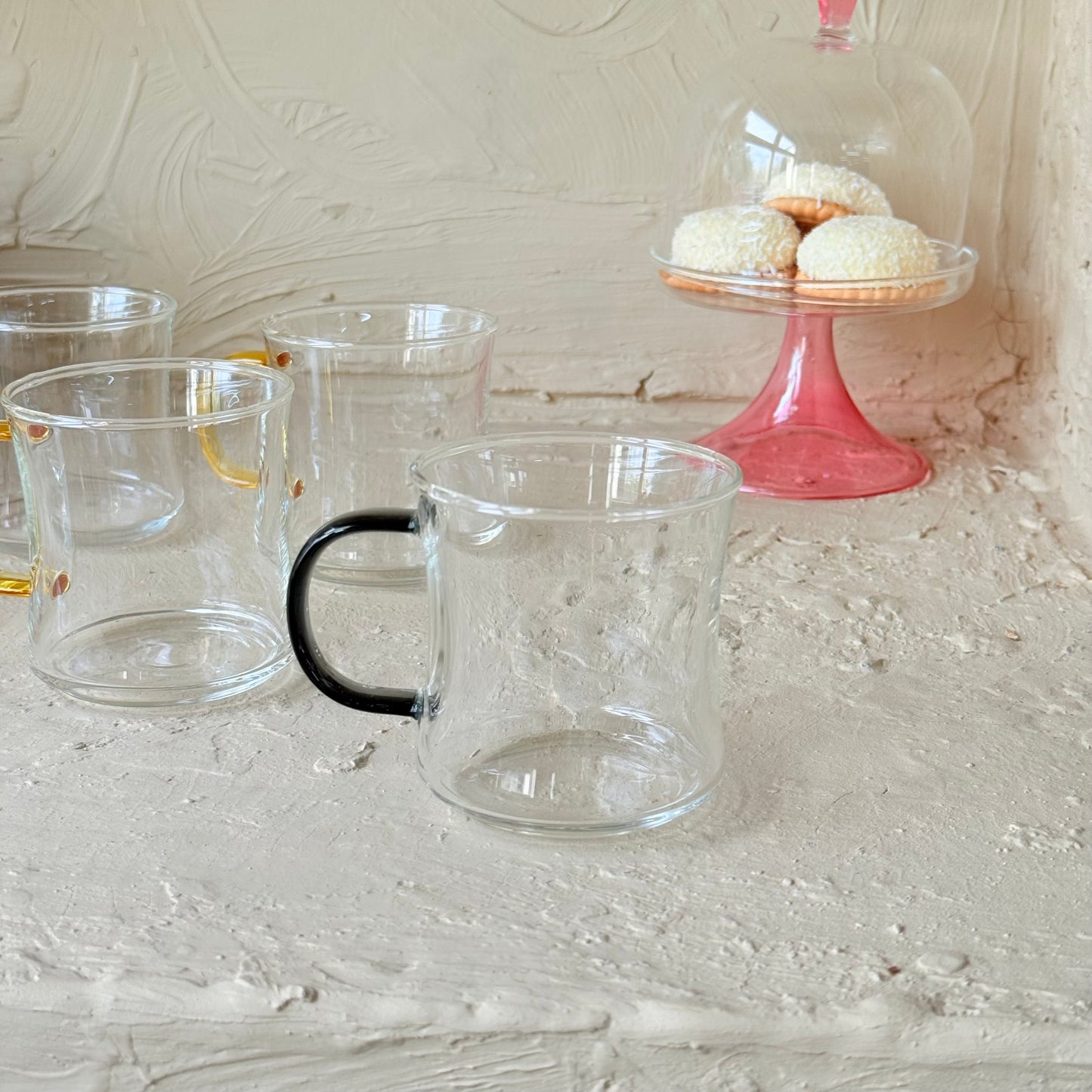 Tutku Borosilikat Cam Renkli Kulp 6 Adet Kupa Seti KOD:711