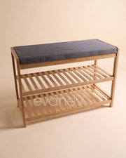 Doğal Bambu Minderli Ayakkabılık & Oturma Bench’i