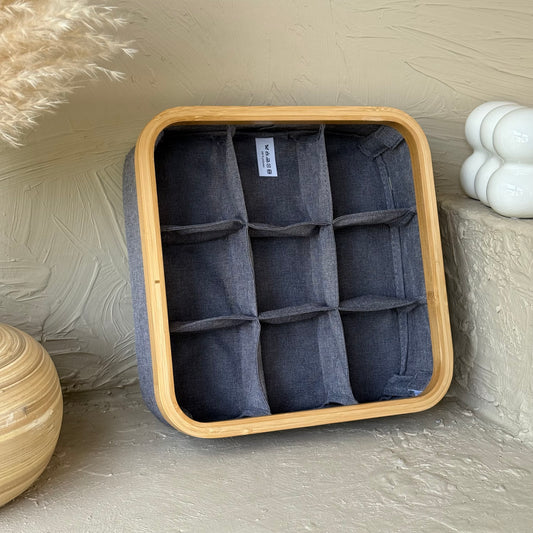 Arow Katlanır 9 Bölmeli Kare Organizer Gri