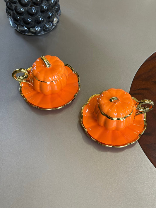 Pumpkin İkili Kahve Fincan Seti Turuncu KOD:11522