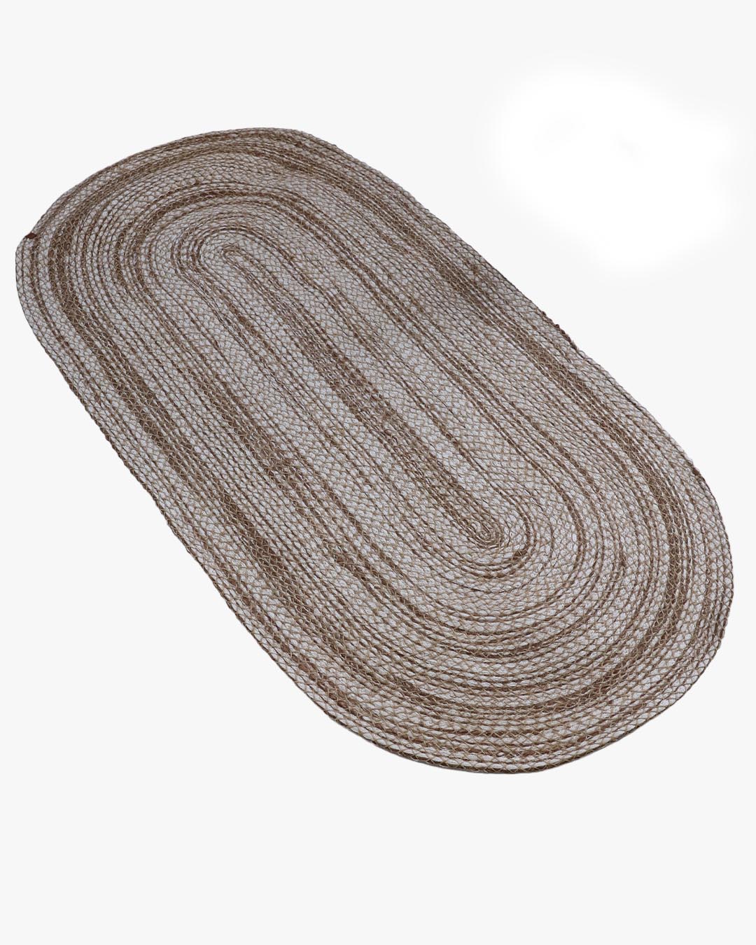 Arven Krem-Kahve Jüt Oval Paspas (80 x 150 cm) 101