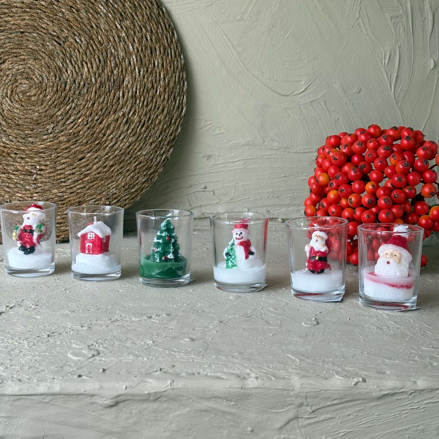 Tutku Cam Bardak Noel Mum Seti 6 Adet KOD:40987