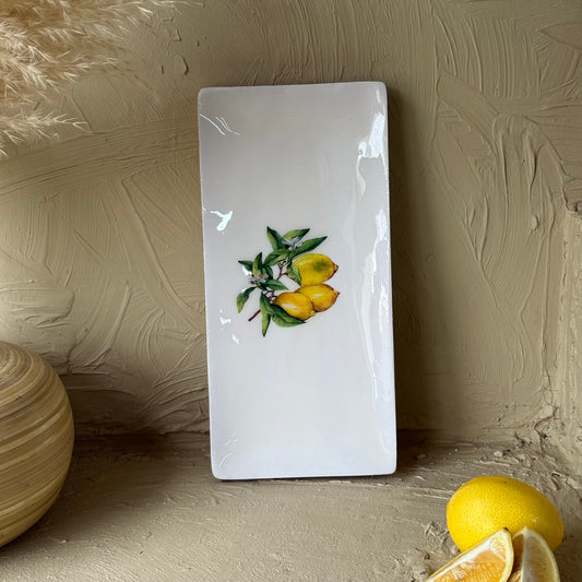 Selin Dikdörtgen Sunumluk Limon Desenli Küçük Boy KOD:HLS-02