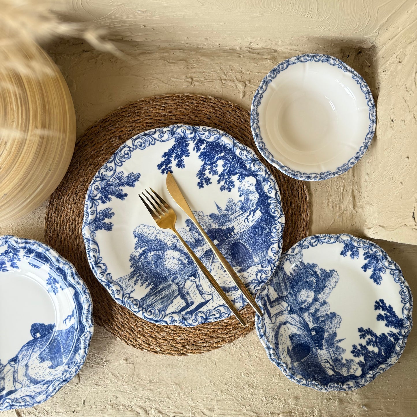 Porser Porselen 24 Parça Yemek Takımı 6 Kişilik Mavi KOD:MARVAİL-30402-4