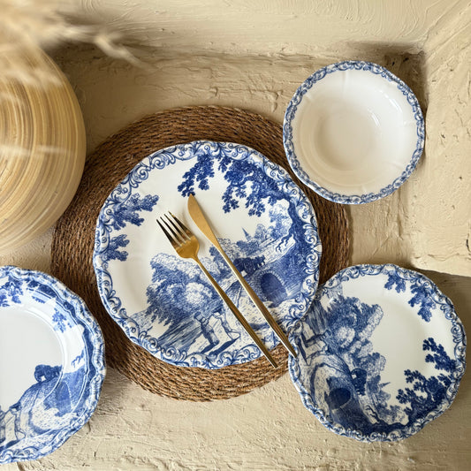 Porser Porselen 24 Parça Yemek Takımı 6 Kişilik Mavi KOD:MARVAİL-30402-4