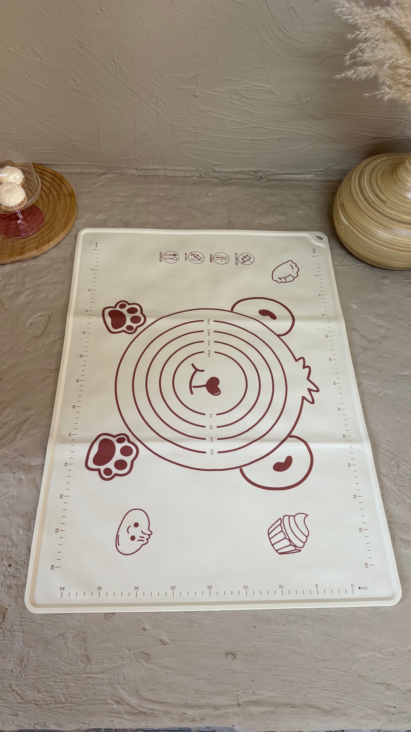 Evanev Silikon Hamur Açma Matı Büyük Boy Krem