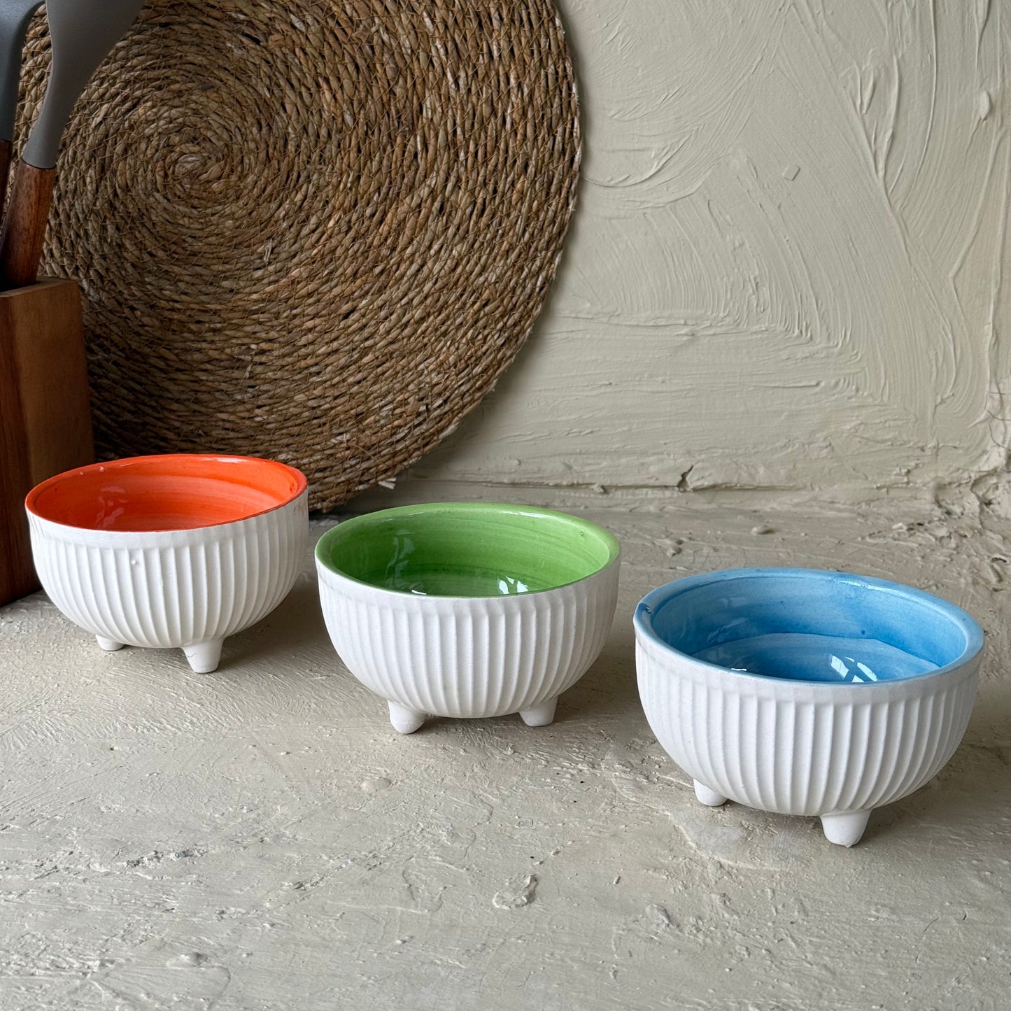 Pasha Çift Renkli Seramik 3 Adet  Çerezlik Lokumluk Seti KOD:0762