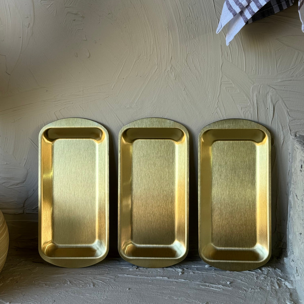 Vadi Dikdörtgen Gold Sunumluk Kahvaltılık 3 Parça KOD:8806