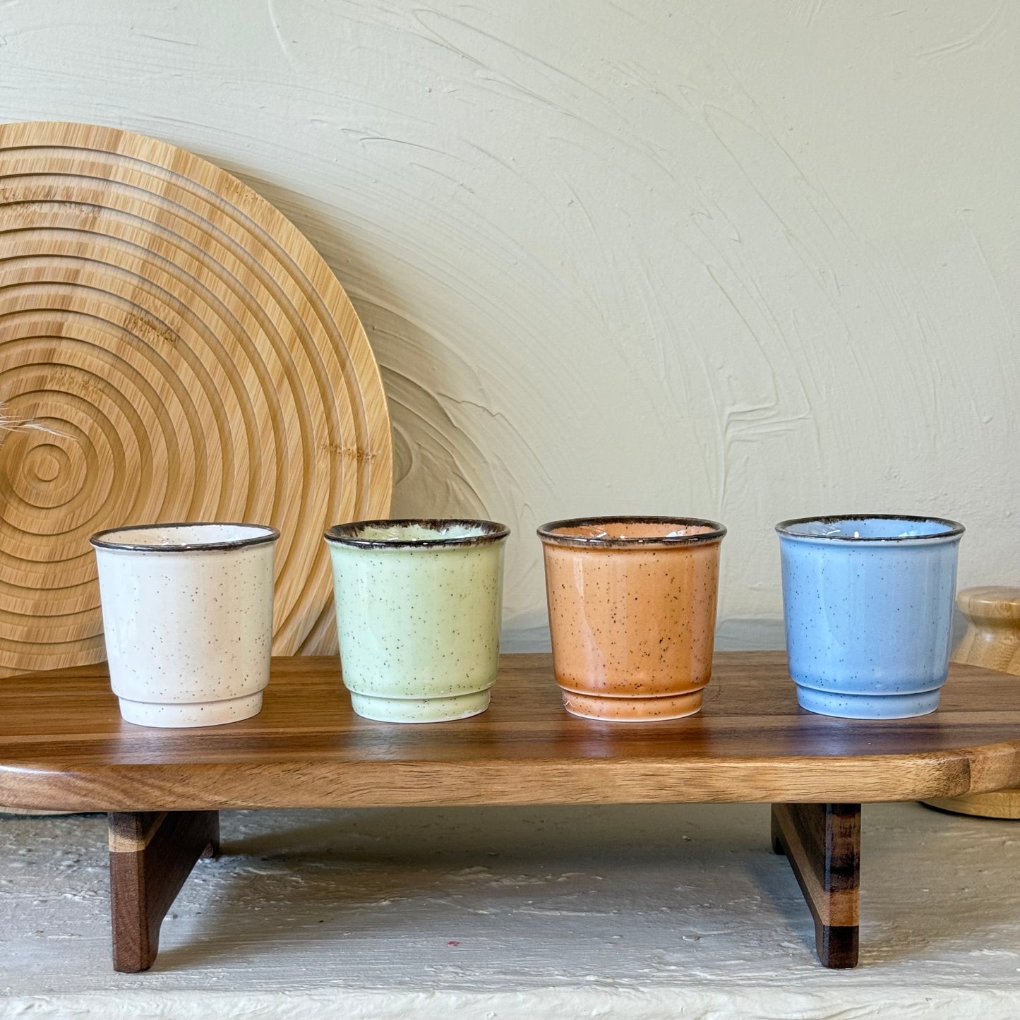 Porline 4 Lü Espresso Kahve Fincan Set Porselen Renkli