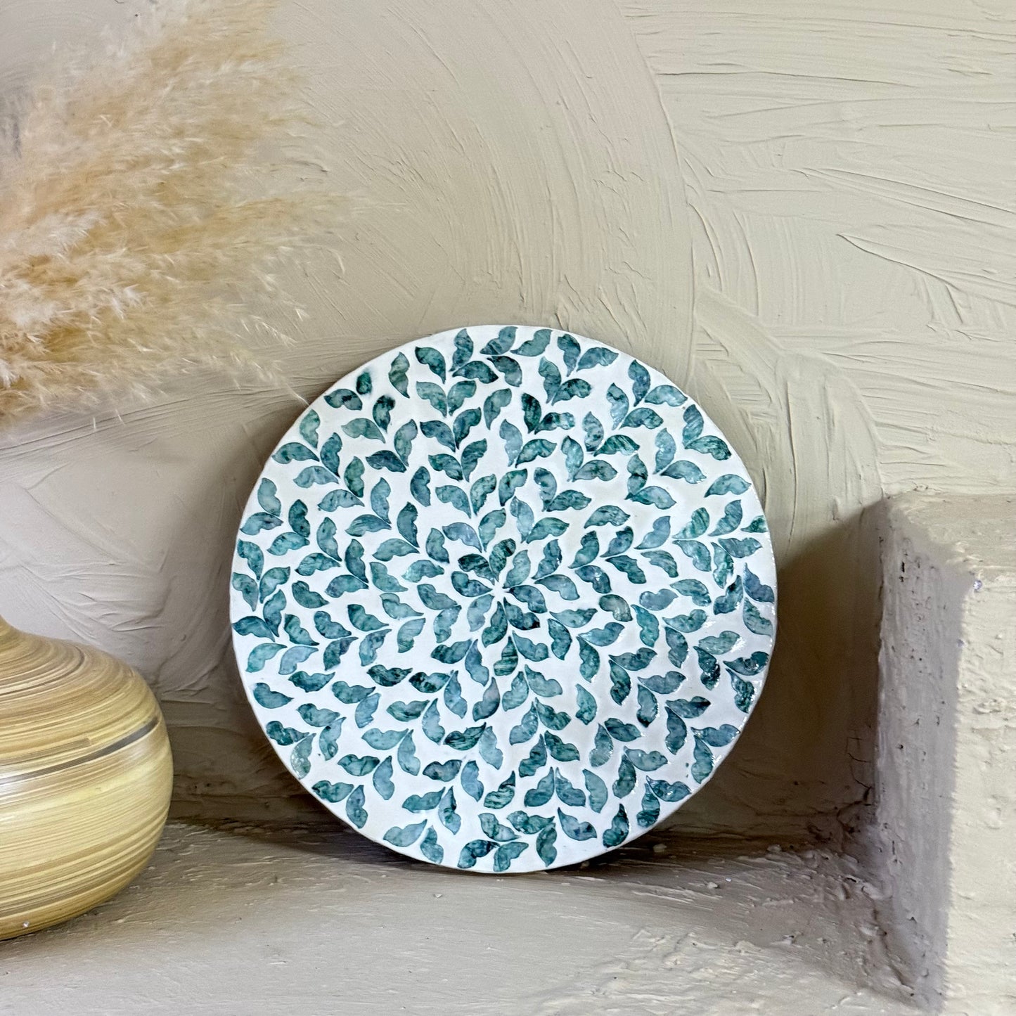 SVR Sedef Dönen Yuvarlak Sunumluk KOD:6183 Mavi-Yeşil