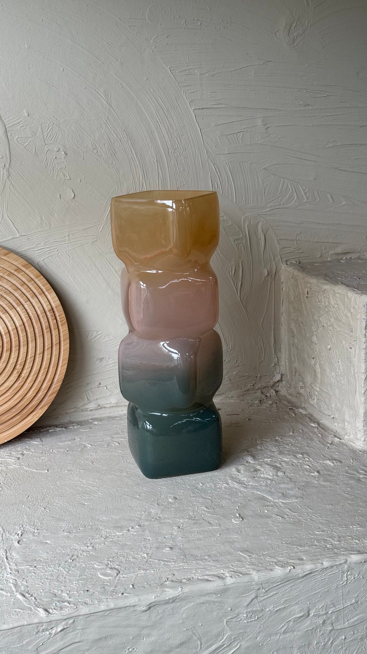 Selina Modern Cam Vazo Kahve Rengi Büyük Boy KOD:CH-341