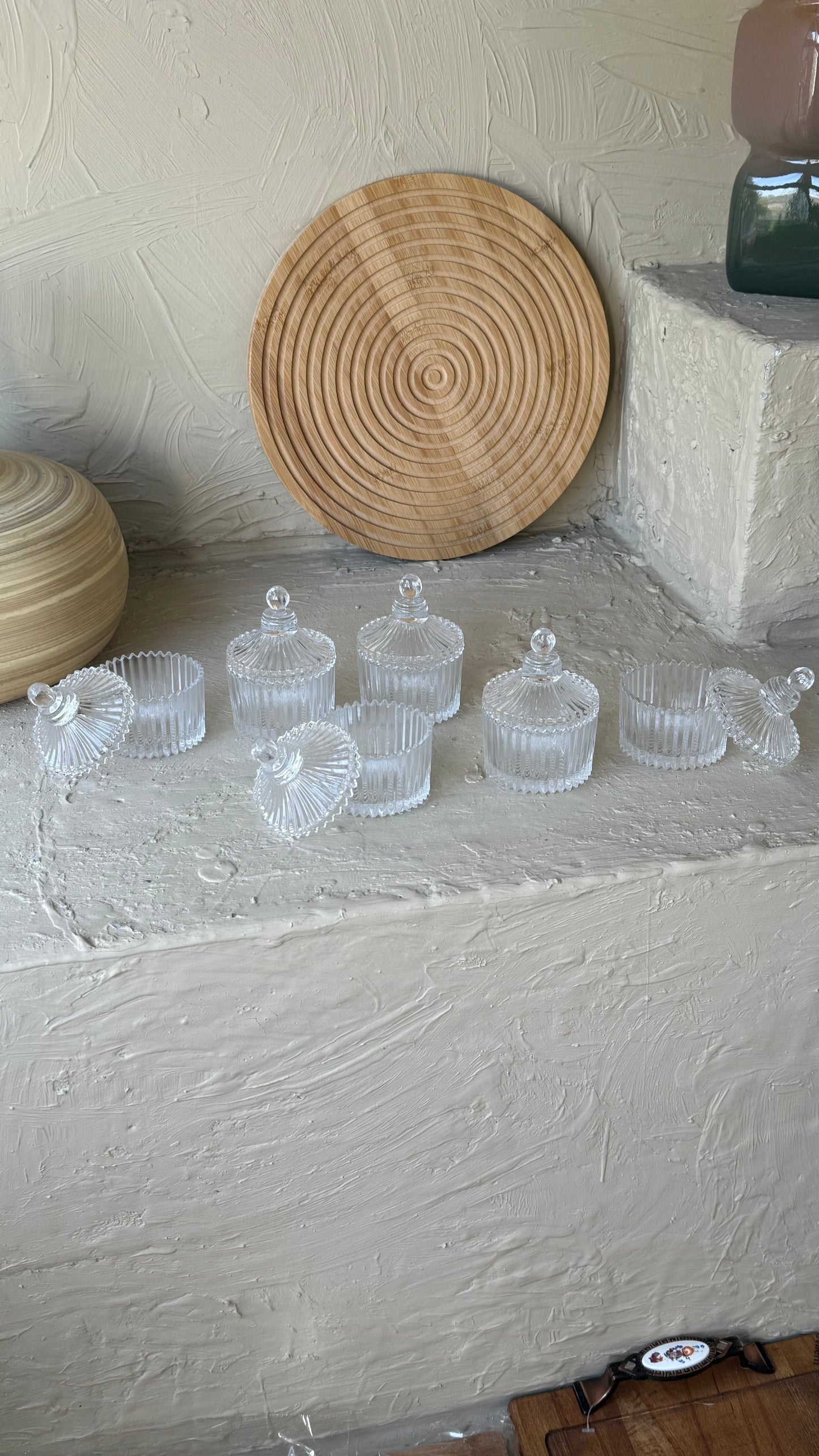 Lalezar Cam Kapaklı 6 Adet Mini Lokumluk Sosluk Seti