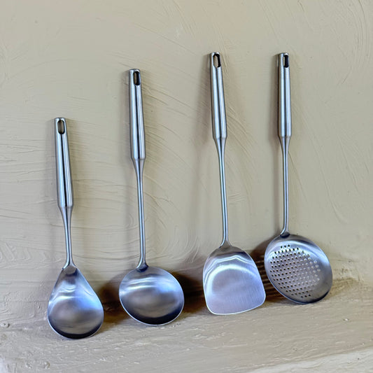 Yakut Çelik Mutfak Servis Seti Gümüş 4 Parça