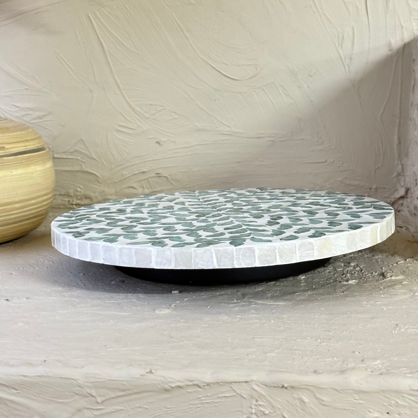 SVR Sedef Dönen Yuvarlak Sunumluk KOD:6183 Mavi-Yeşil