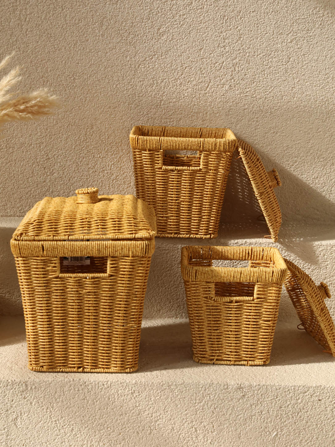 Rattan 3 Boy Kare Patates Soğanlık Seti Pbt-919
