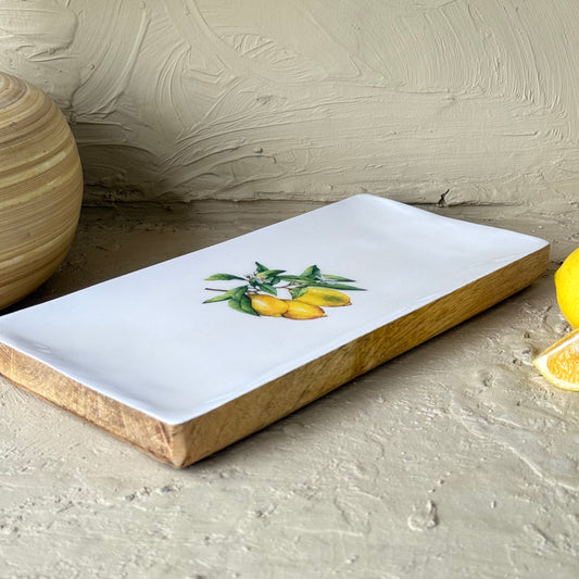 Selin Dikdörtgen Sunumluk Limon Desenli Küçük Boy KOD:HLS-02