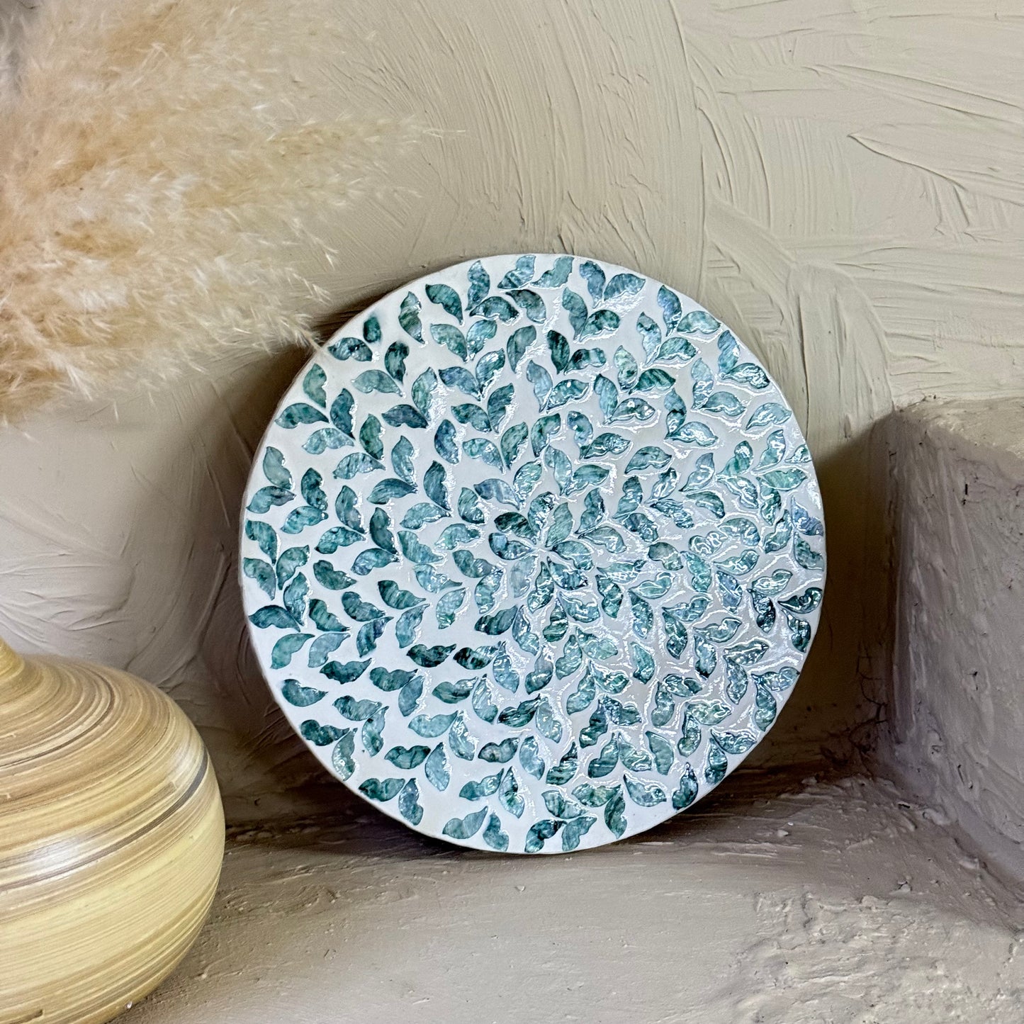 SVR Sedef Dönen Yuvarlak Sunumluk KOD:6183 Mavi-Yeşil