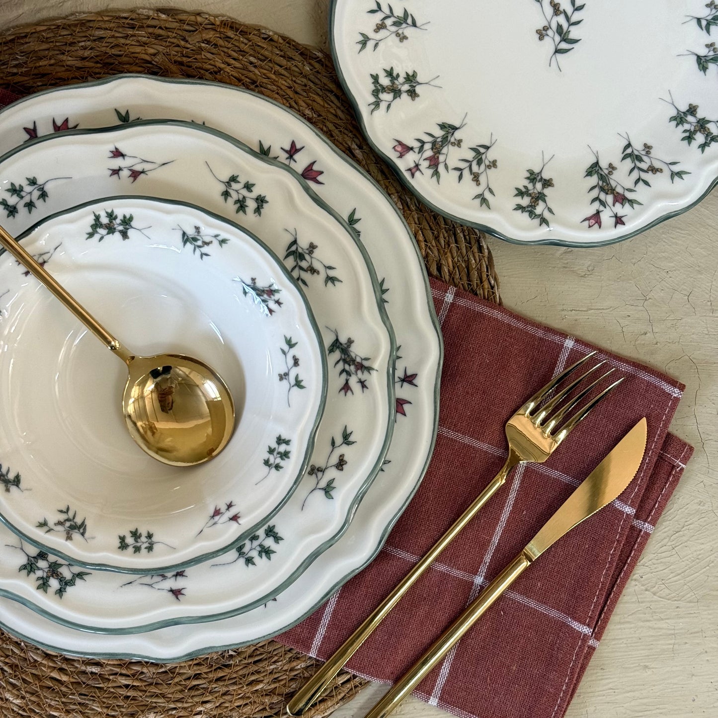 Porser 24 Parça Porselen Yemek Takımı 6 Kişilik KOD:TERRA-30302