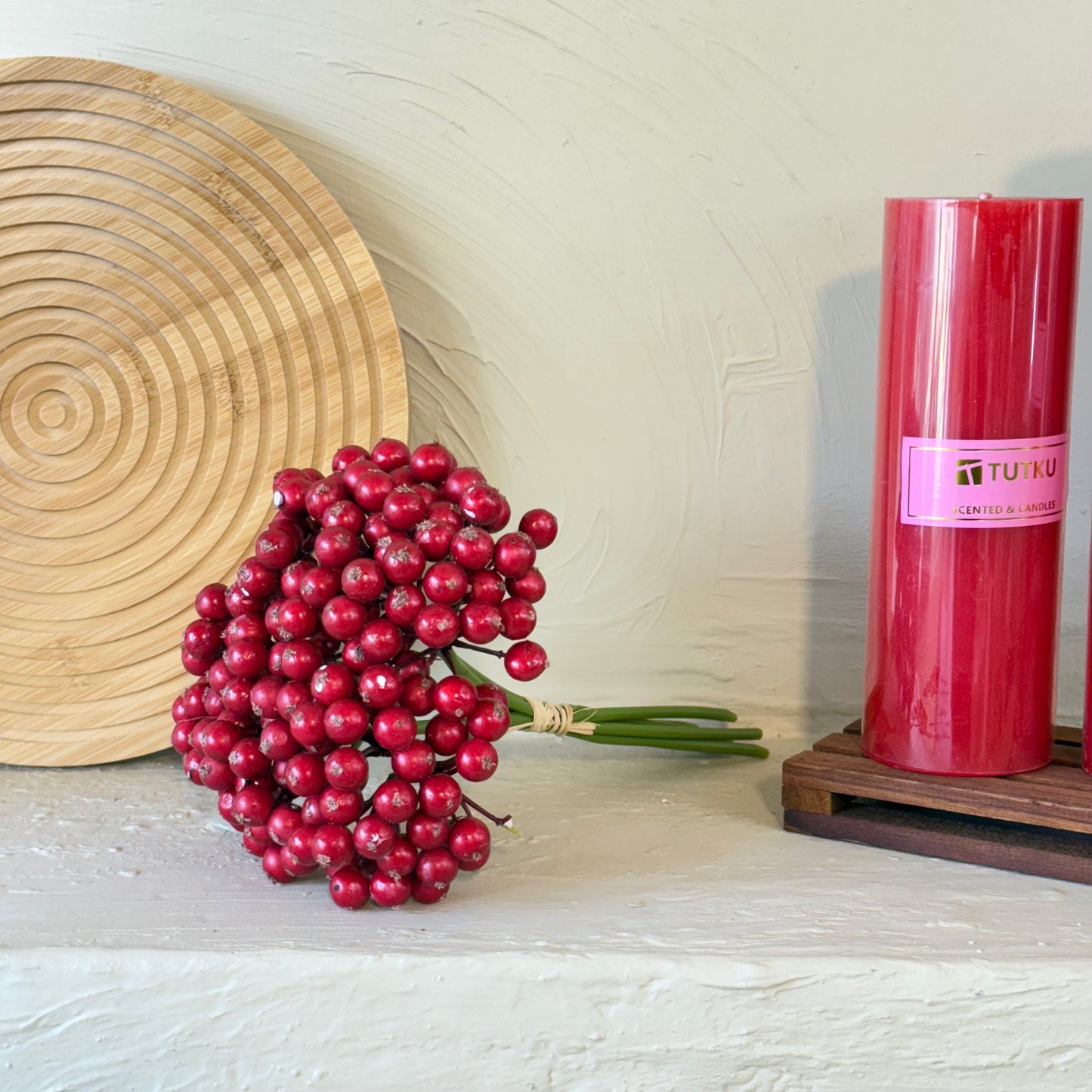 Kokina Yapay Yılbaşı Çiçeği Buket Kırmızı 25 cm