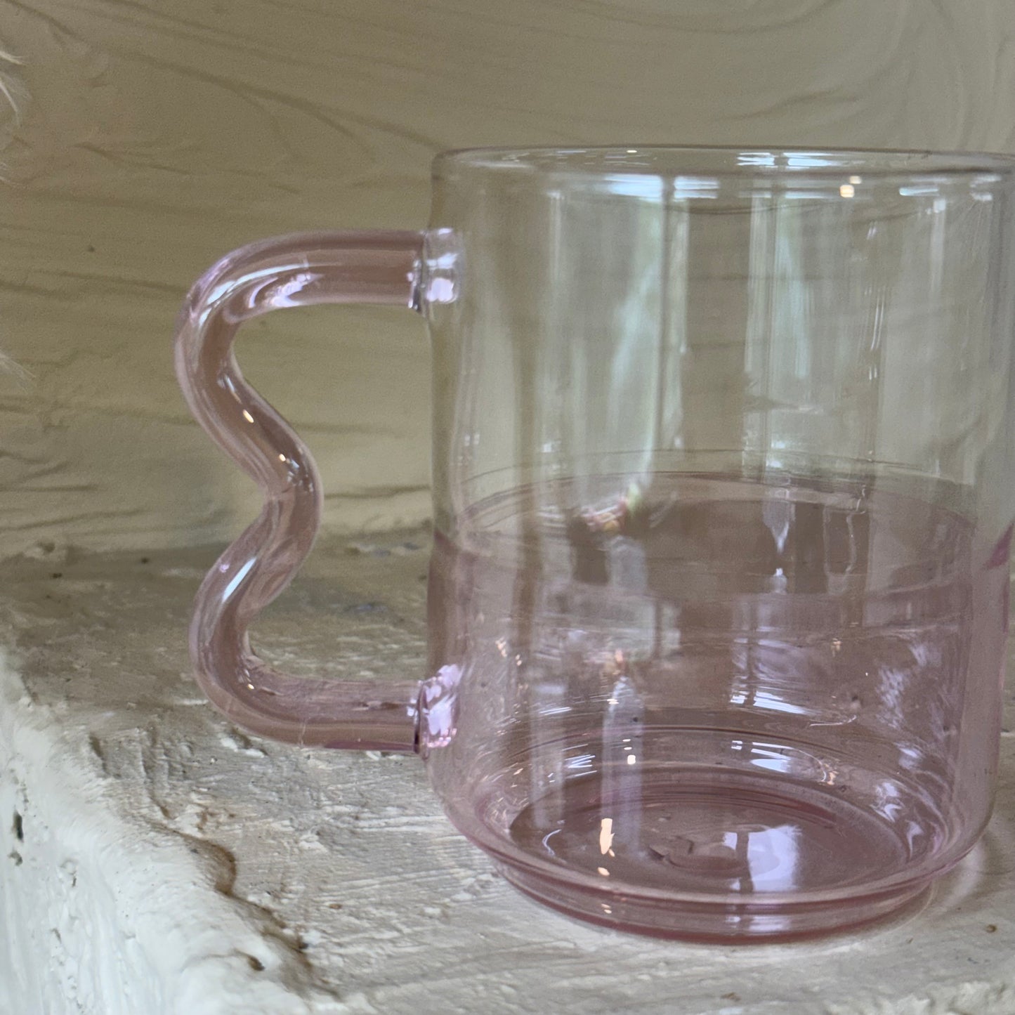 Tutku Borosilikat Cam Nescafe Kupa 400 ml Pembe KOD:030