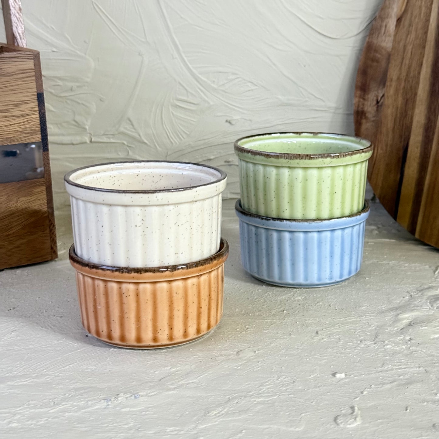 Porline Hitit Serisi 4'Lü Yuvarlak Sufle Renkli 10 cm KOD:1291