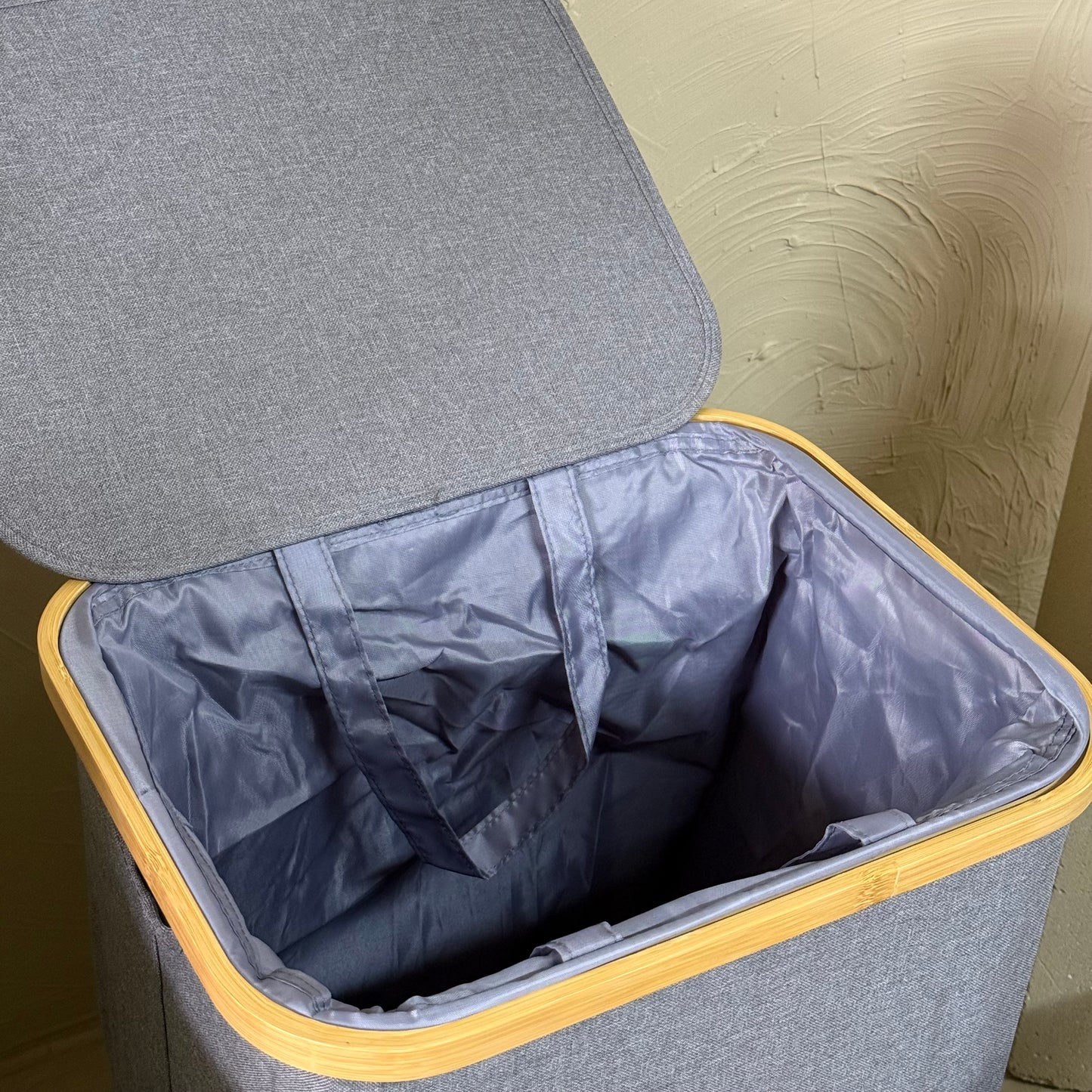 Arow İki Boy Kapaklı Katlanabilir Kirli Çamaşır Sepeti Seti Gri KOD:5024-23