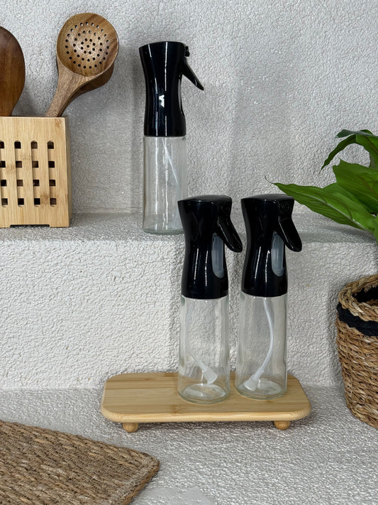 Pugi Bambu Standlı Sprey Yağlık Seti Siyah 250 ml