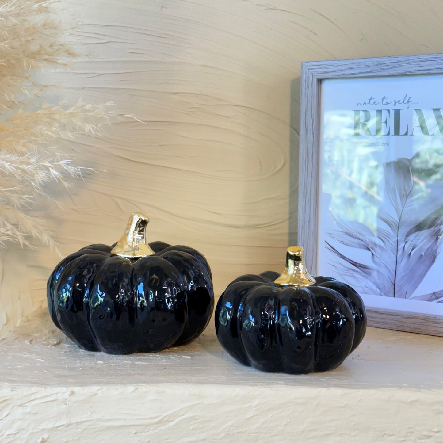 Arow Dekoratif İki Boy Kabak Seti Siyah