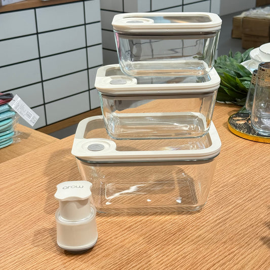 Arow Novelty Cam Saklama Kabı Seti Manuel Pompa