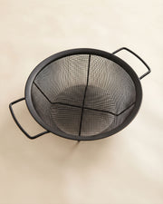 Paslanmaz Çelik Kulplu Tel Süzgeç - Siyah (25 cm) Vd9362