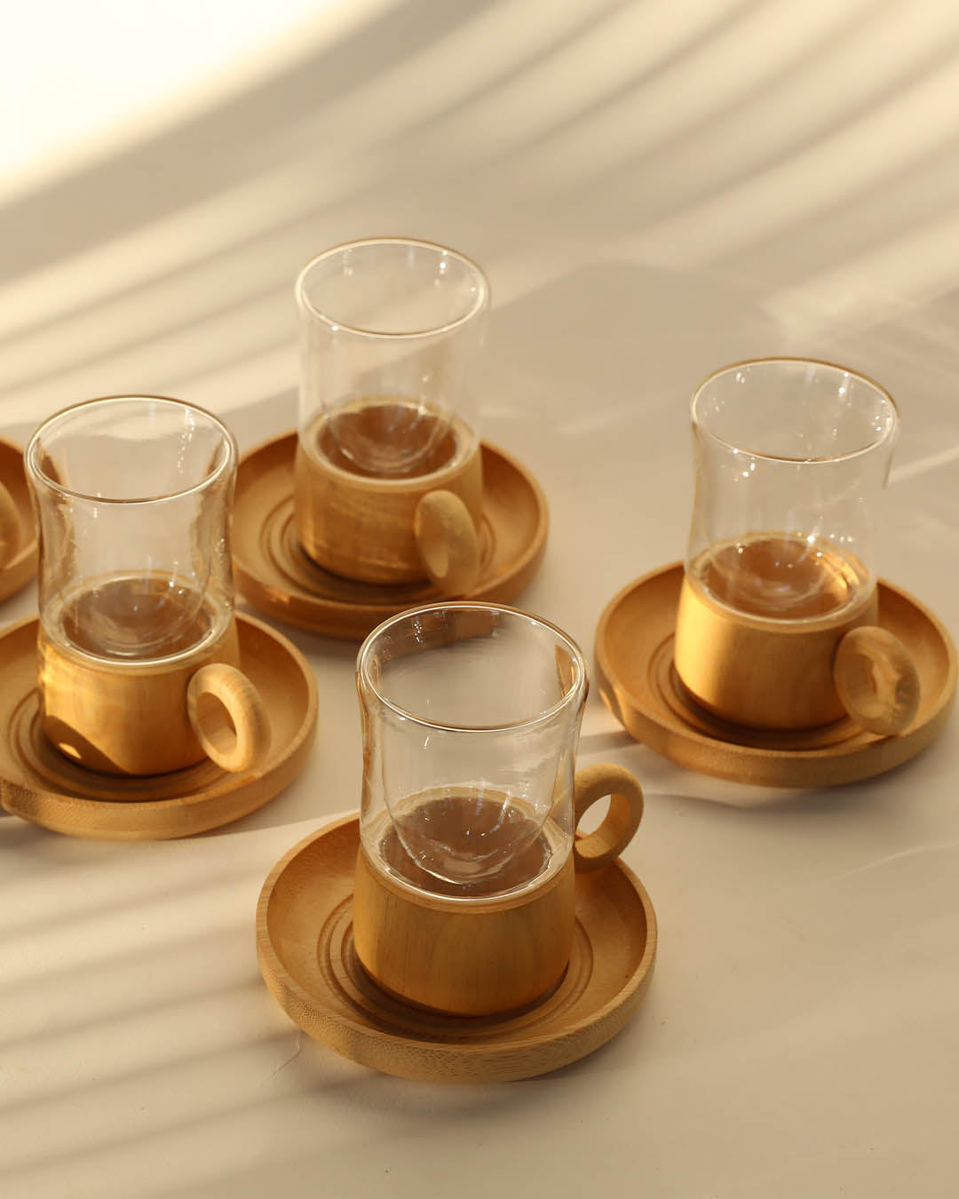 Miter Bambu Altlığı Çay Seti 6 Kişilik KOD:93