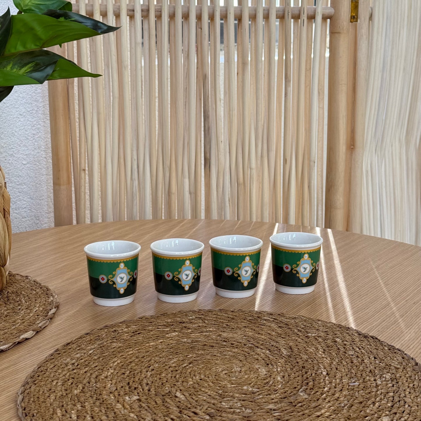 Pashally Porselen 4 Lü Espresso Fincan Seti Yeşil KOD:1035