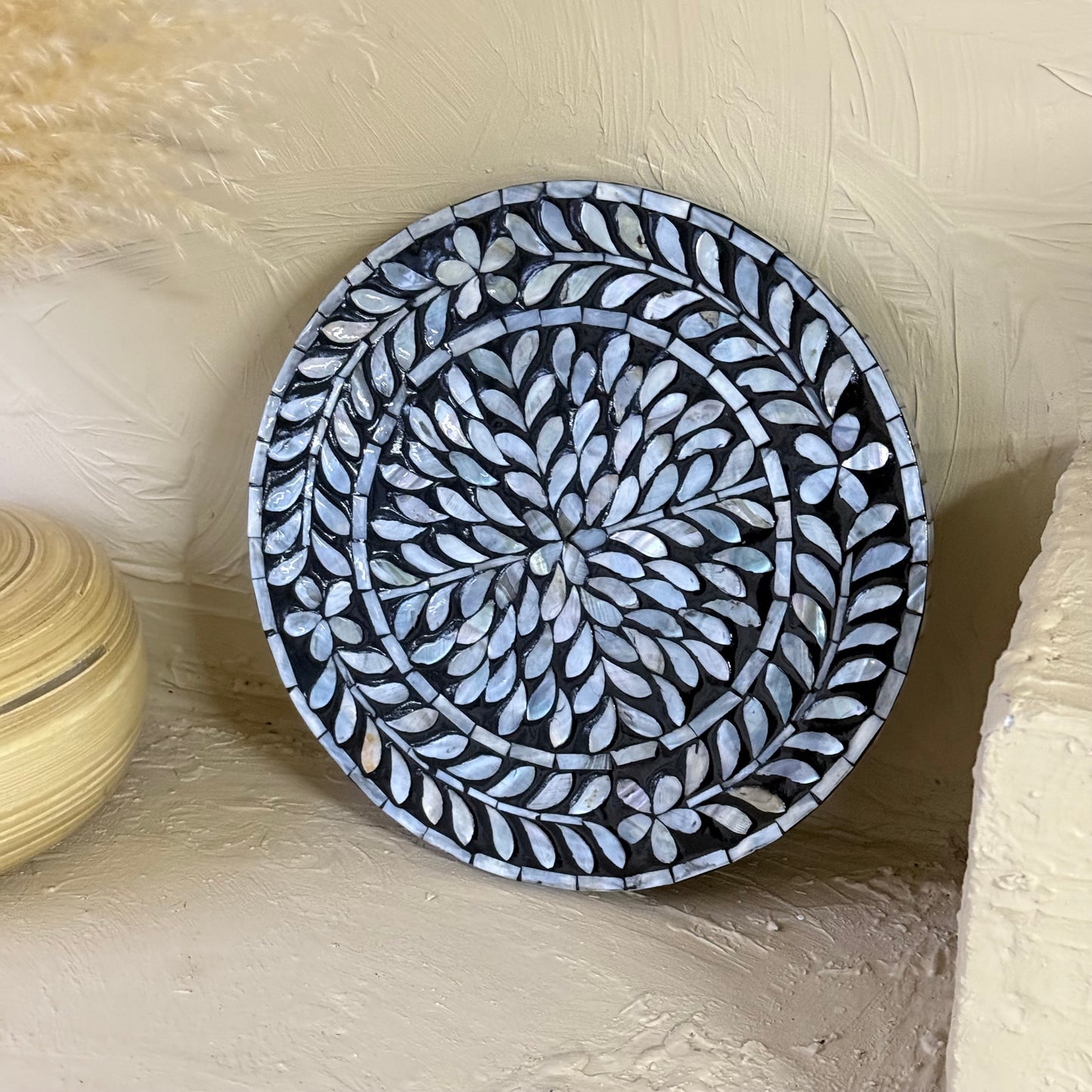 SVR Sedef Dönen Yuvarlak Sunumluk KOD:6183 Siyah