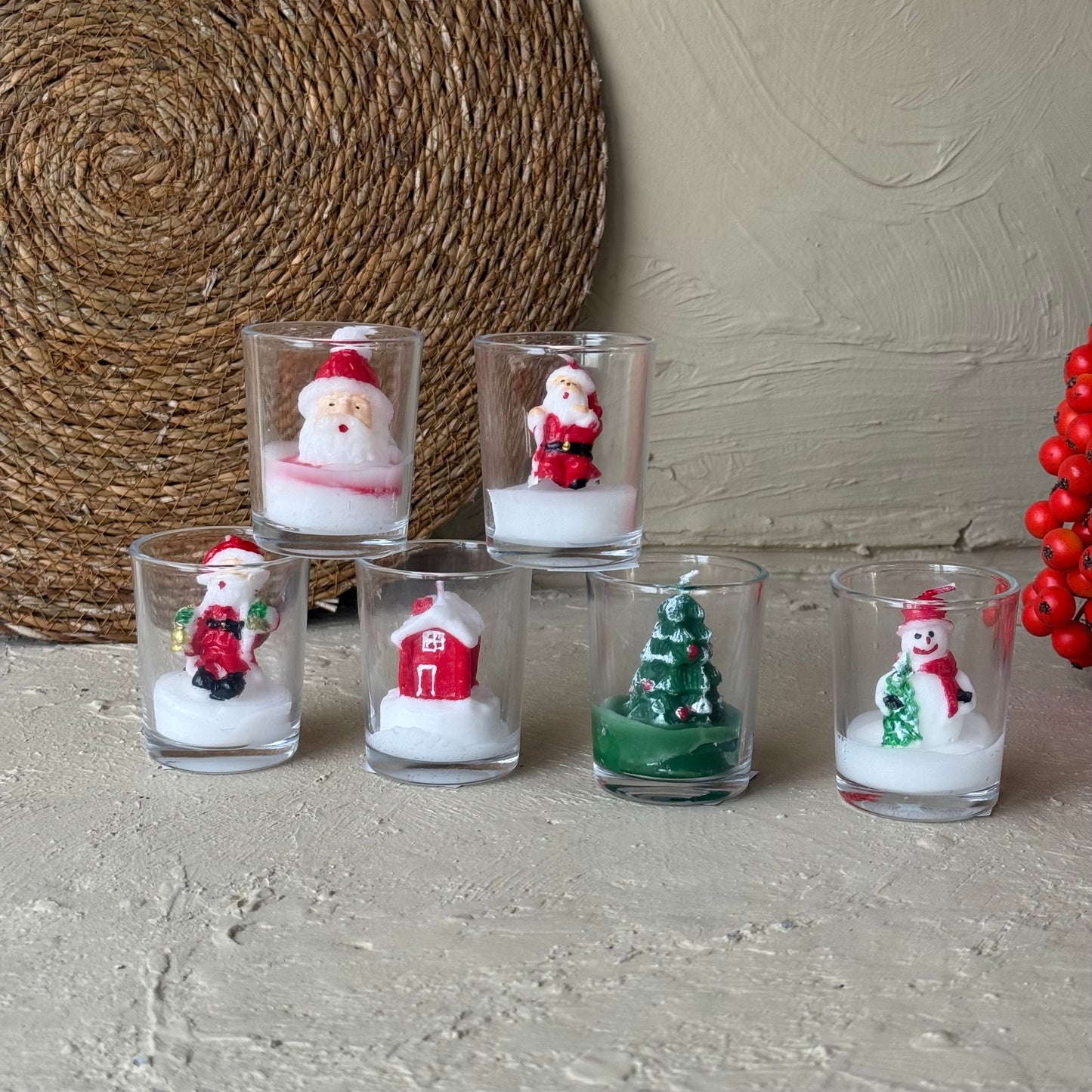 Tutku Cam Bardak Noel Mum Seti 6 Adet KOD:40987